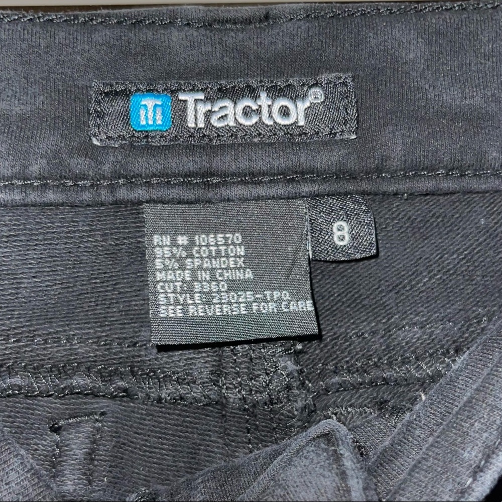 “TRACTOR” GIRLS BLACK BUTTON & ZIP-UP SOFT JEGGINGS WITH POCKETS, SIZE 8 - Picture 5 of 5